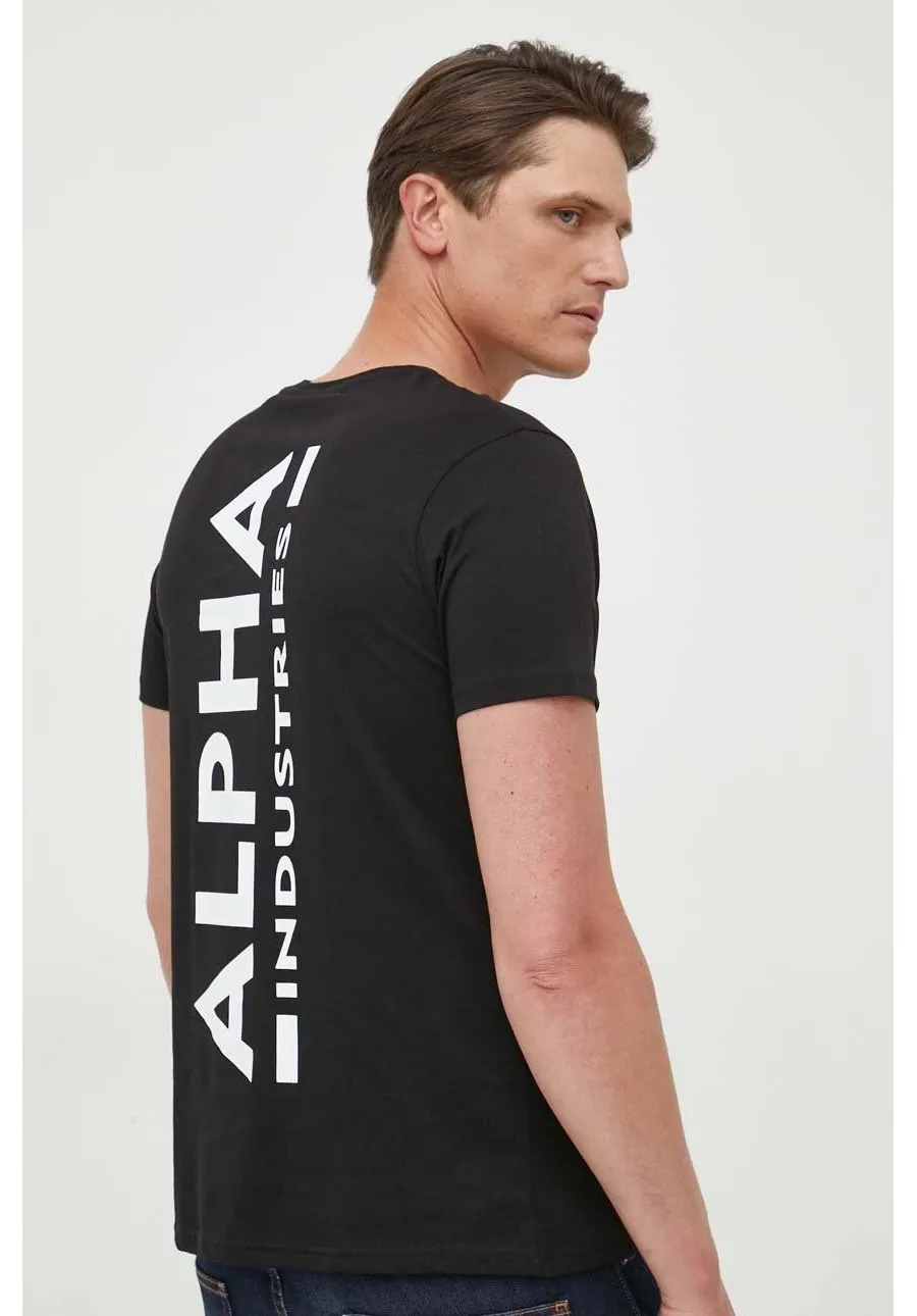 obrazek 1 Alpha Industries t-shirt bawełniany  Backprint T kolor czarny z nadrukiem 128507 03 128507.03-CZARNY