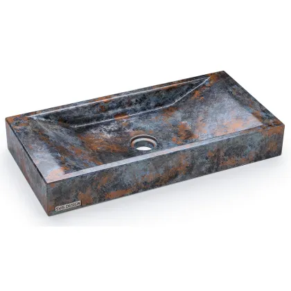 Zdjęcie Luksusowa umywalka 60 cm SIRIUS BASIC – ALCHEMY, niebieski, czarny i miedziany, lakier półmatowy