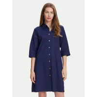 Zdjęcie Selmark Sukienka koszulowa BM033 Granatowy Relaxed Fit