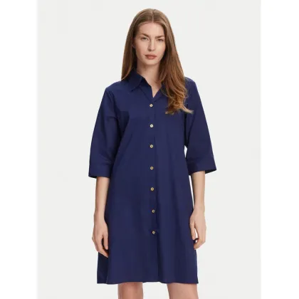 Zdjęcie Selmark Sukienka koszulowa BM033 Granatowy Relaxed Fit