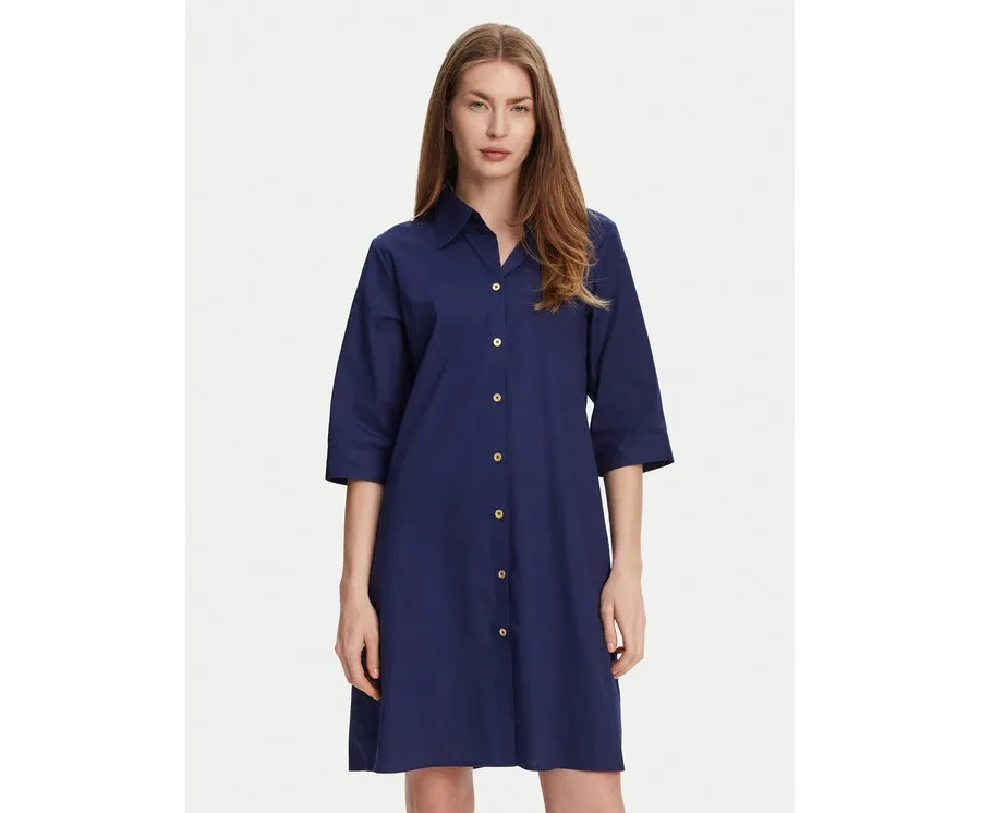 obrazek 1 Selmark Sukienka koszulowa BM033 Granatowy Relaxed Fit