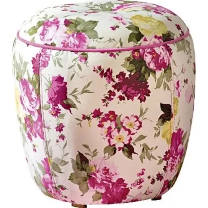 Zdjęcie Okrągły puff w kwiaty do pokoju młodzieżowego - Cilek