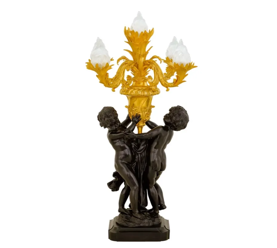 obrazek 3 Stylowa lampa z pięcioma szklanymi płomieniami