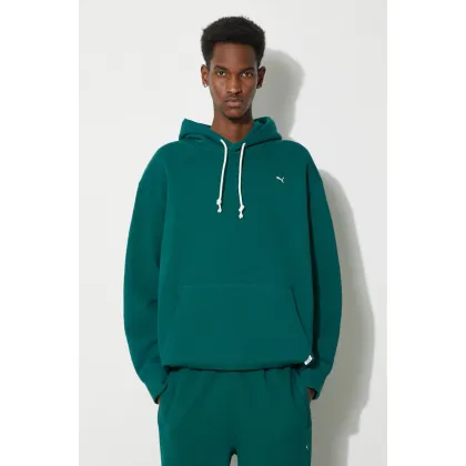 Zdjęcie Puma bluza bawełniana MMQ męska kolor zielony z kapturem melanżowa 624011
