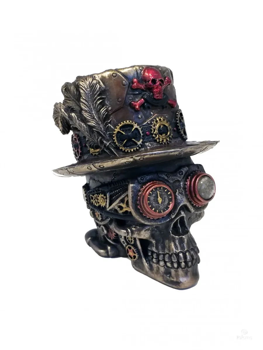 obrazek 1 Awangardowa dekoracja - steampunkowa czaszka z cylindrem