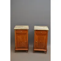 Zdjęcie Antyczna para szafek nocnych z mahoniu