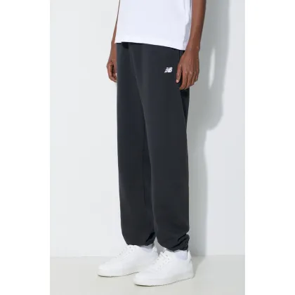 Zdjęcie New Balance spodnie dresowe Essentials French Terry Jogger kolor czarny gładkie MP41519BK