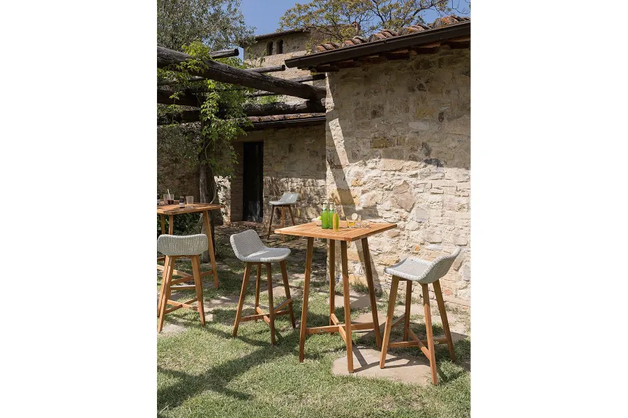 obrazek 4 Ekskluzywne krzesło barowe Gipsy z drewna tekowego