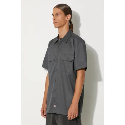 Zdjęcie Dickies koszula męska kolor szary regular z kołnierzykiem klasycznym