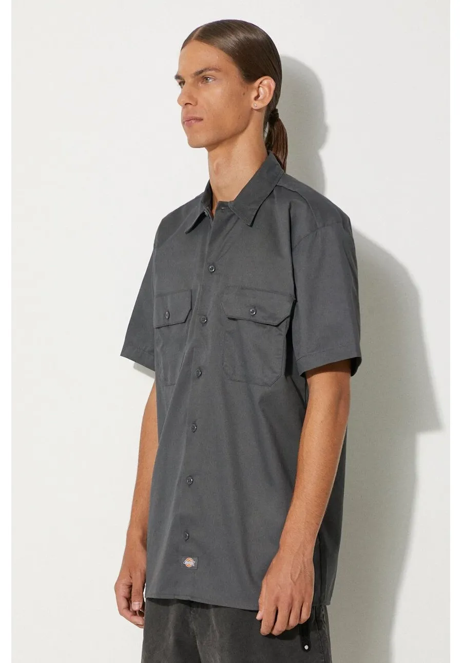 obrazek 1 Dickies koszula męska kolor szary regular z kołnierzykiem klasycznym