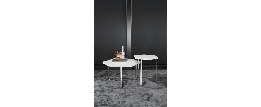 obrazek 2 Designerski, heksagonalny, drewniany stolik do salonu - Casadesus