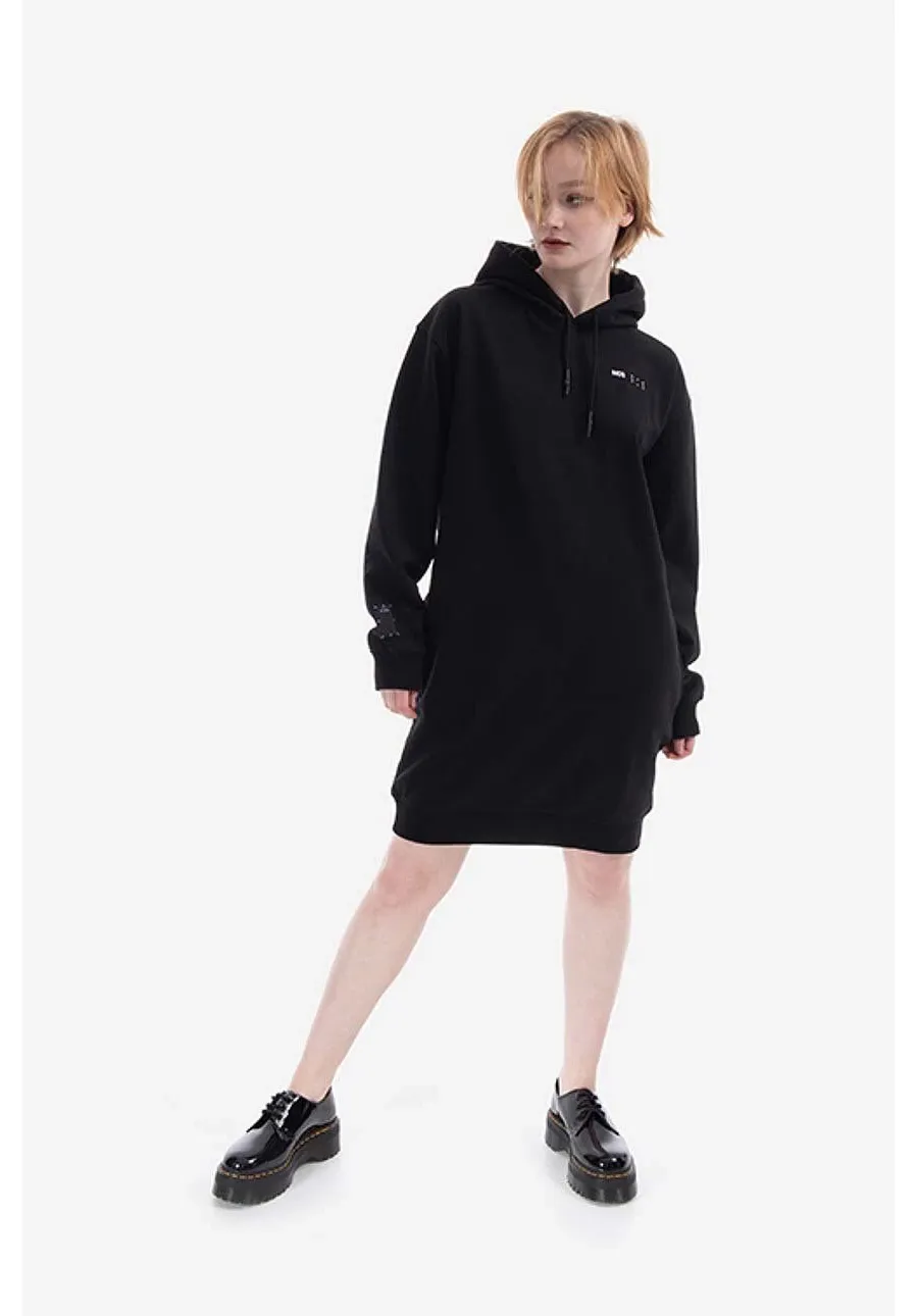 obrazek 1 MCQ sukienka bawełniana Hoodie kolor czarny midi oversize 624588RSJ761000-BLACK