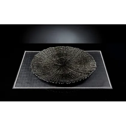 Zdjęcie Designerski, włoski talerz z szarego szkła by Luxury Products