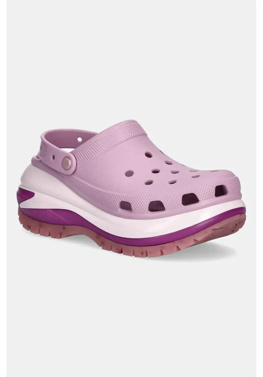 obrazek 1 Crocs klapki Classic Mega Crush Clog damskie kolor fioletowy na platformie 207988.5BX