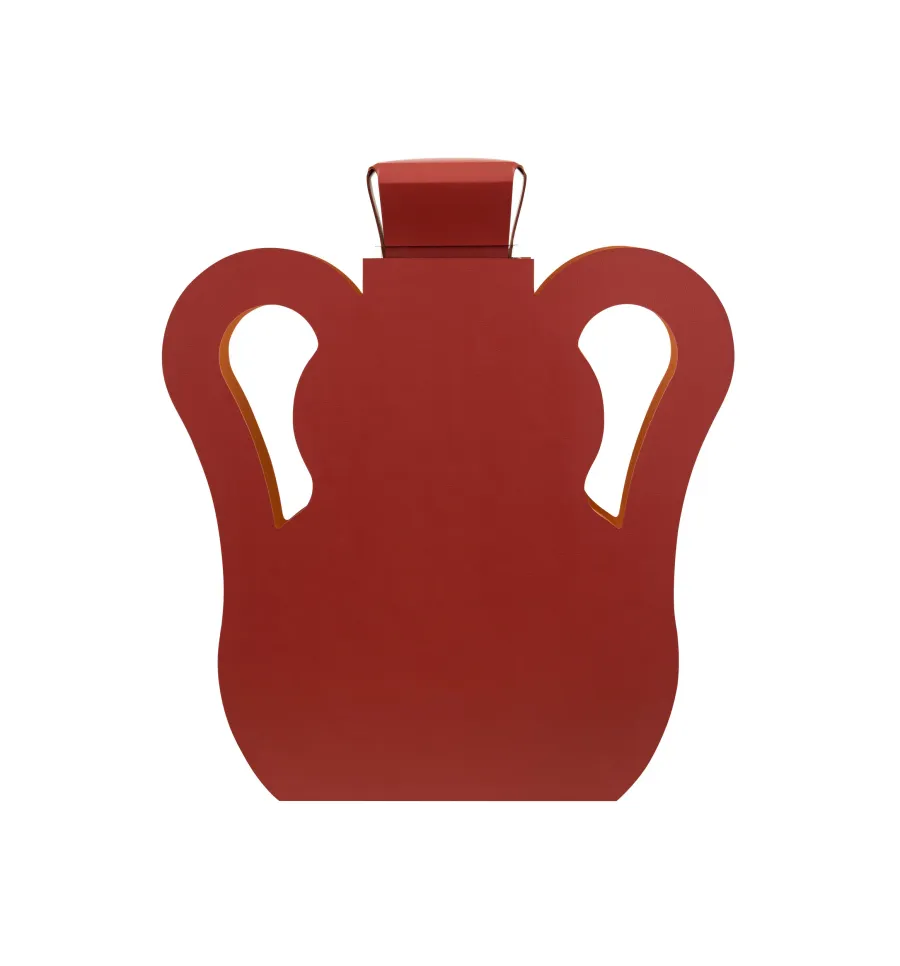 obrazek 1 Burgundowy skórzany wazon Otto 9x40xH45 cm