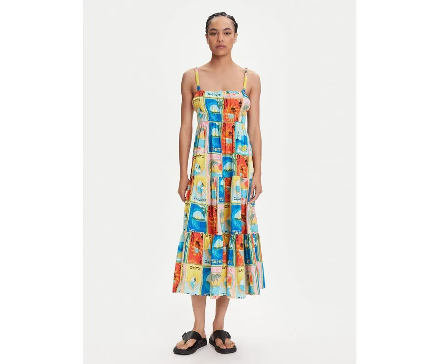obrazek 1 Roxy Sukienka letnia Atlas Sunshine ERJWD03892 Kolorowy Regular Fit