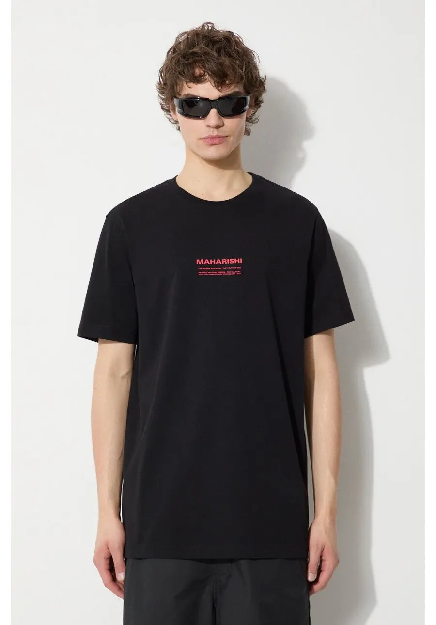 obrazek 1 Maharishi t-shirt bawełniany Th Anniversary Aum męski kolor czarny z nadrukiem 1306.BLACK