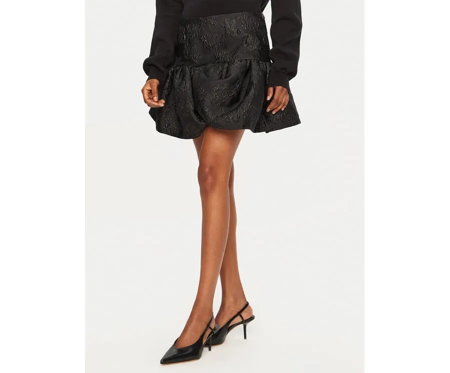 obrazek 1 ROTATE Spódnica mini 113602100 Czarny Slim Fit