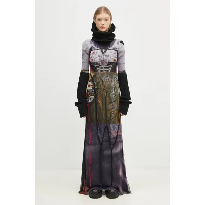 Zdjęcie Ottolinger sukienka z domieszką wełny Mesh Turtleneck Dress maxi dopasowana 1010302721