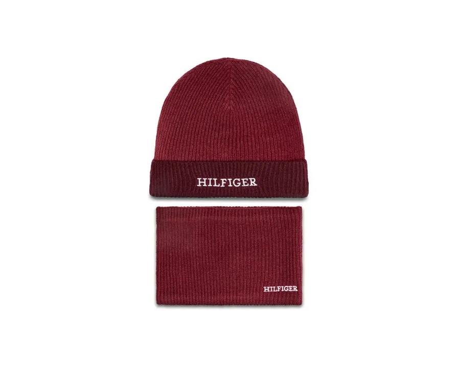 obrazek 1 Tommy Hilfiger Komplet czapka i komin AU0AU01938 Czerwony