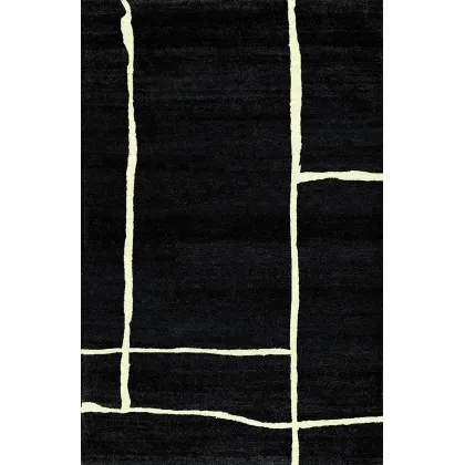 Picture Rectangular Italian carpet in black - Sartori Rugs