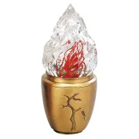 Picture Bronze lamp with engraved twigs for a grave