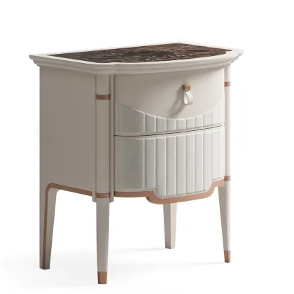 Zdjęcie Stylowy włoski stolik nocny z dwiema szufladami