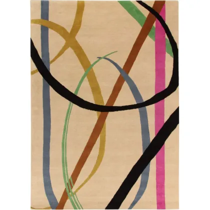 Zdjęcie Kolorowy wełniany dywan z wzorem chaotycznych linii