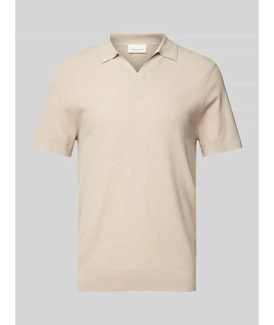 obrazek 1 Koszulka polo z dekoltem w serek i dodatkiem jedwabiu