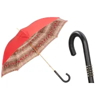 Zdjęcie Stylowy czerwony parasol damski zdobiony motywem skóry węża - Pasotti