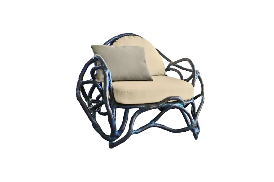 artistic armchair on the terrace