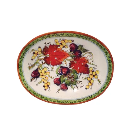 Picture Italian ceramic plate decorated with a fig motif