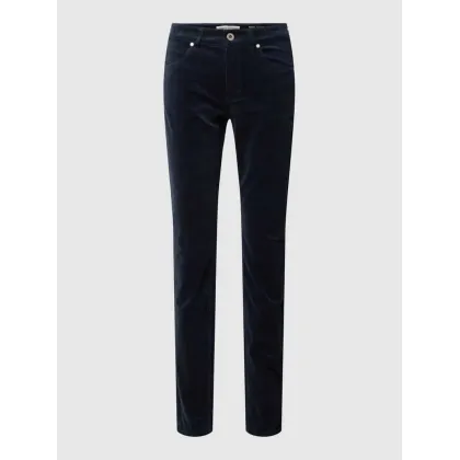 Zdjęcie Spodnie z aksamitu o kroju slim fit z zapięciem na guzik