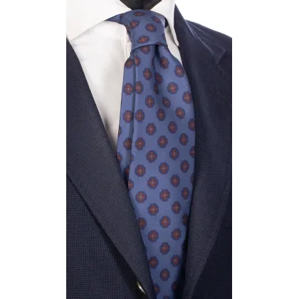 Zdjęcie Reprezentatywny niebieski krawat w brązowy wzór