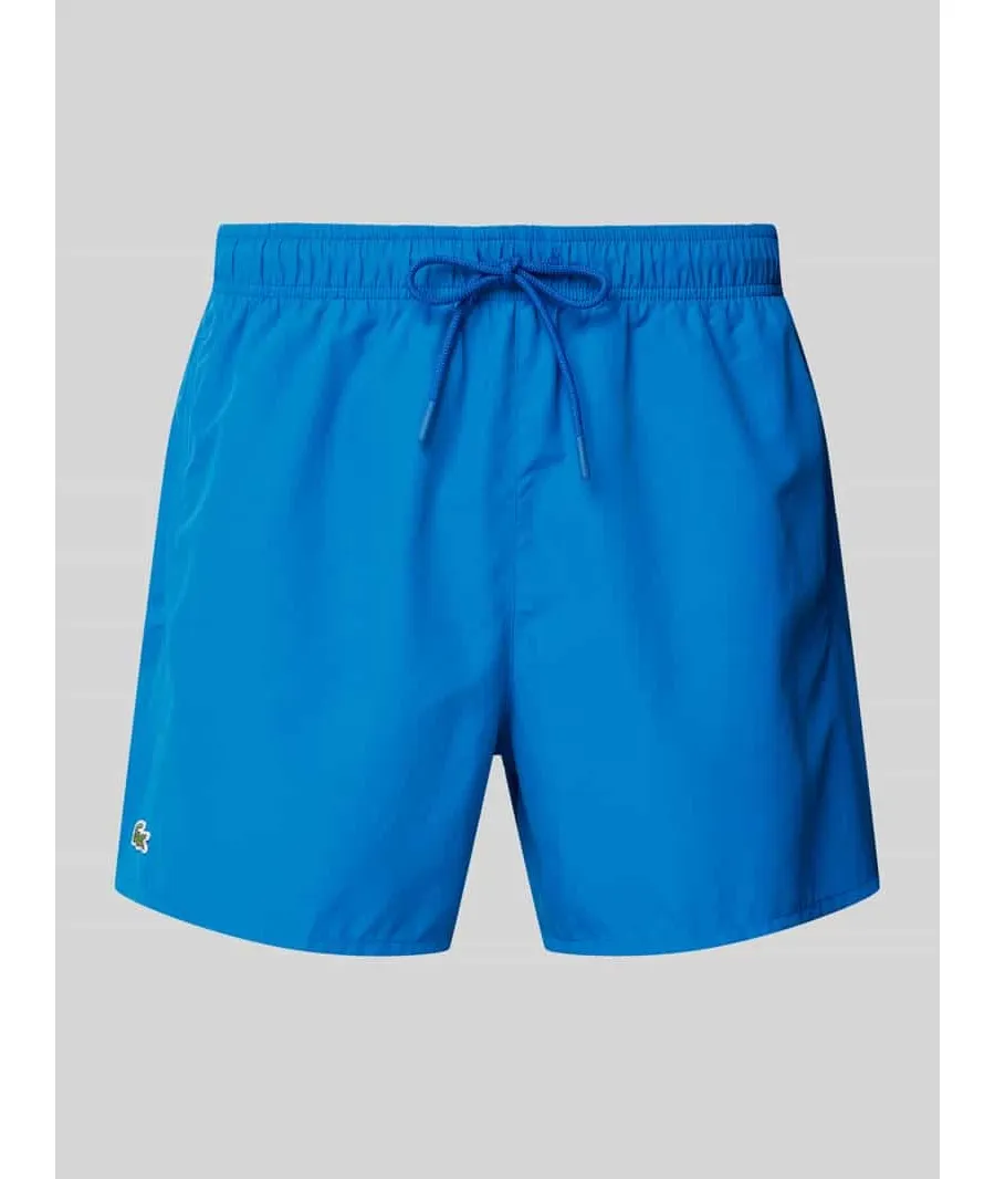 obrazek 1 Spodenki kąpielowe o kroju regular fit z naszywką z logo