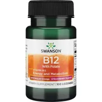 Zdjęcie Swanson B-12 with Folate Witamina B12 1000 mcg + Folian Tabletki do ssania
