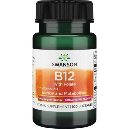 Zdjęcie Swanson B-12 with Folate Witamina B12 1000 mcg + Folian Tabletki do ssania
