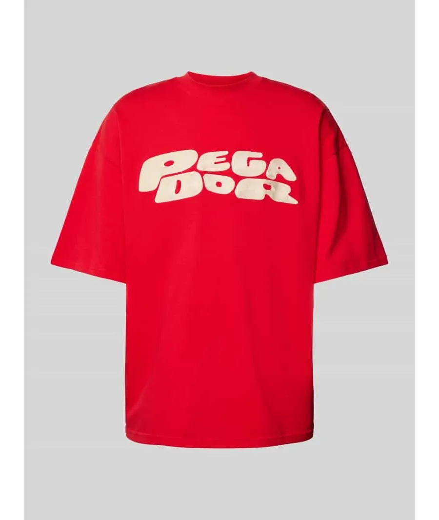 obrazek 1 T-shirt o pudełkowym kroju z nadrukiem z logo