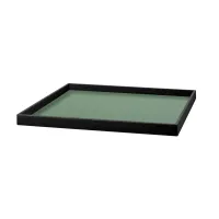 Zdjęcie Wyjątkowa taca Mondo 30x30xH3 cm wykonana ze skóry w kolorze eukaliptusa