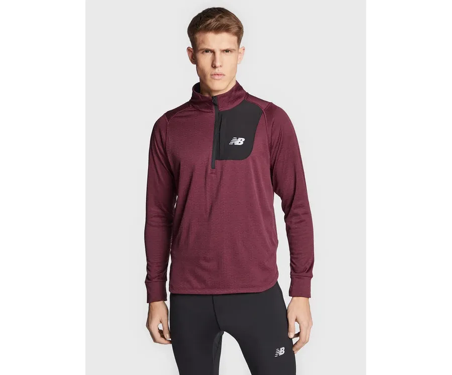 obrazek 1 New Balance Bluza techniczna Heat Grid MT23252 Bordowy Athletic Fit