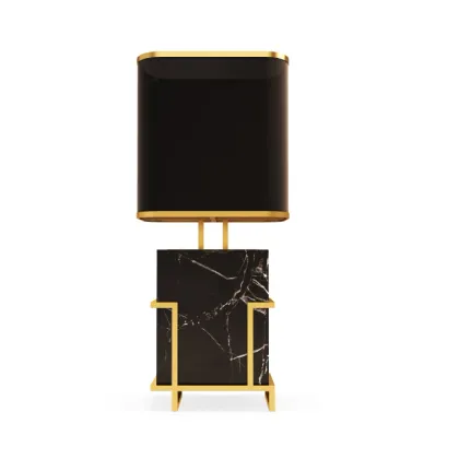 Picture Minimalist table lamp - brass base - Porus Studio