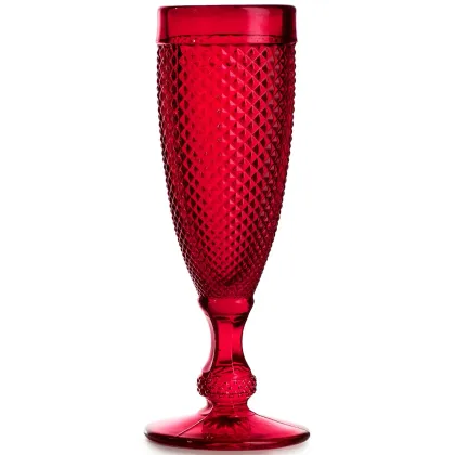 Zdjęcie Ekskluzywny zestaw czerwonych kieliszków do alkoholu z kolekcji Bicos Vermelho z bogatym efektownym zdobieniem – Vista Alegre