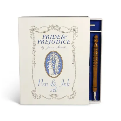 Zdjęcie Oryginalny zestaw do kaligrafii w książce Jane Austen