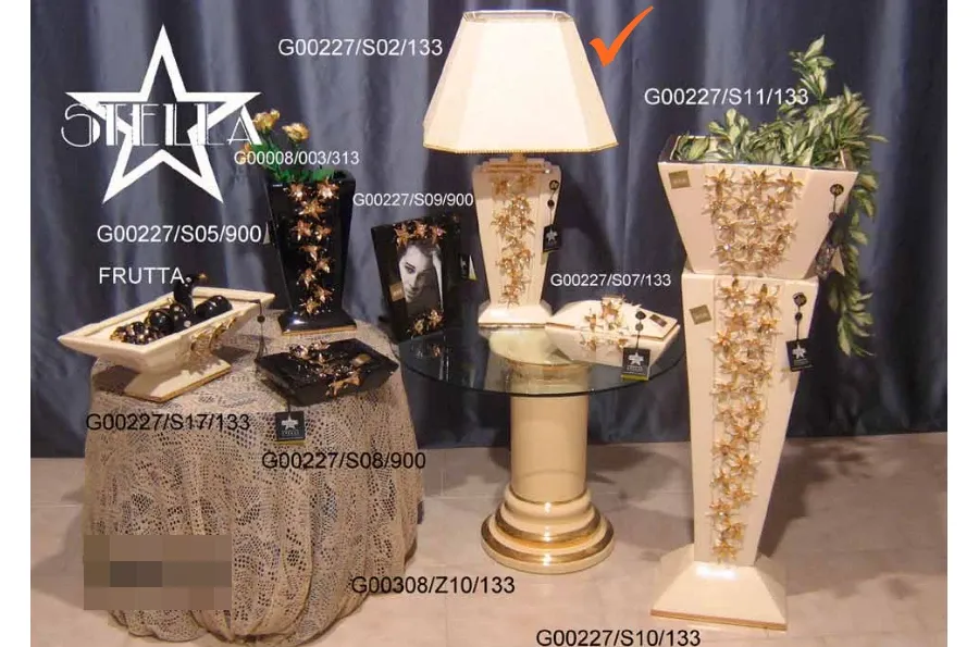 obrazek 1 Szykowna ceramiczna lampa zdobiona kwiatami