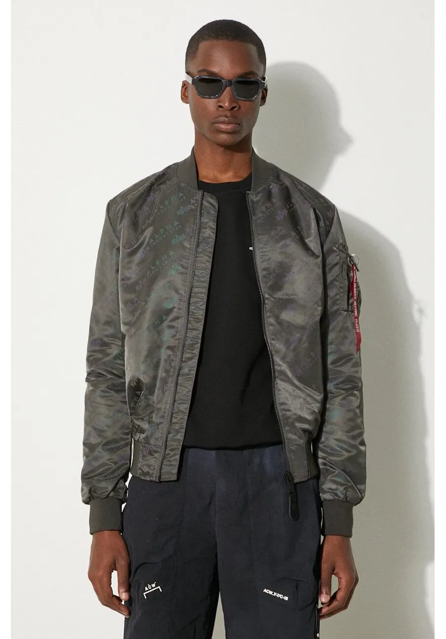 obrazek 1 Alpha Industries kurtka bomber dwustronna MA-1 LW AOP Rainbow męska kolor szary przejściowa 106109.136-SZARY