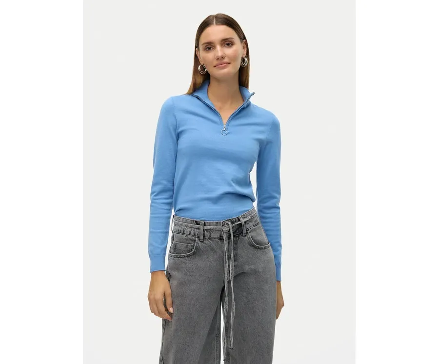 obrazek 1 Vero Moda Sweter Happiness 10317993 Niebieski Slim Fit