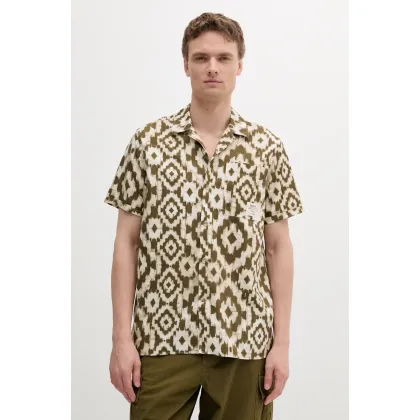 Zdjęcie Barbour koszula bawełniana Homelane Printed S/S Relaxed Fit Shirt męska kolor zielony relaxed MSH5599