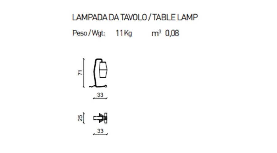 obrazek 2 Metal, skóra, tkanina - designerska, włoska lampa stołowa - Ulivi Salotti