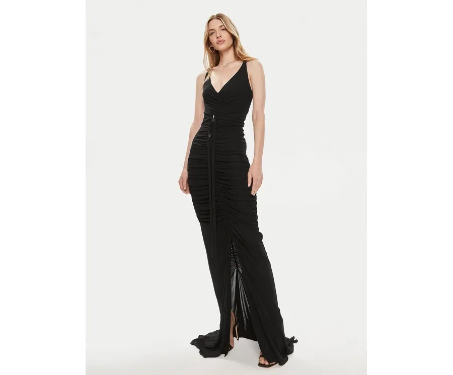 obrazek 1 Elisabetta Franchi Sukienka wieczorowa AB-590-42E2-V760 Czarny Slim Fit