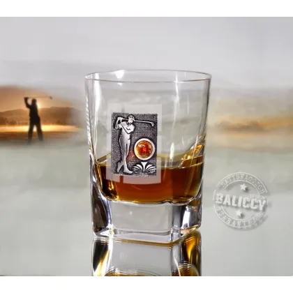 Zdjęcie Szklanka do whisky Quadro z bursztynem  -  Golf Master
